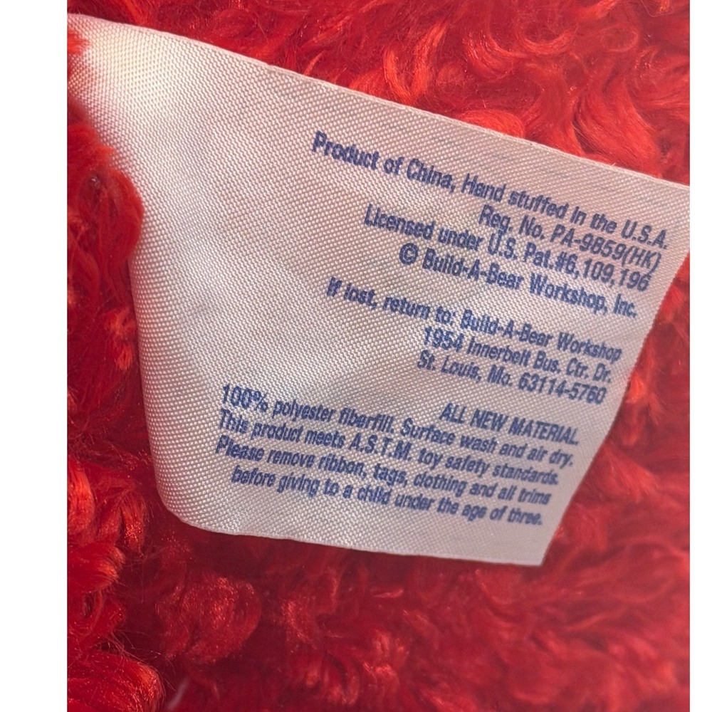 Build-A-Bear Red Hugs and Kisses Teddy Bear Valentine Plush Heart Swirl 16 inch - Picture 8 of 8